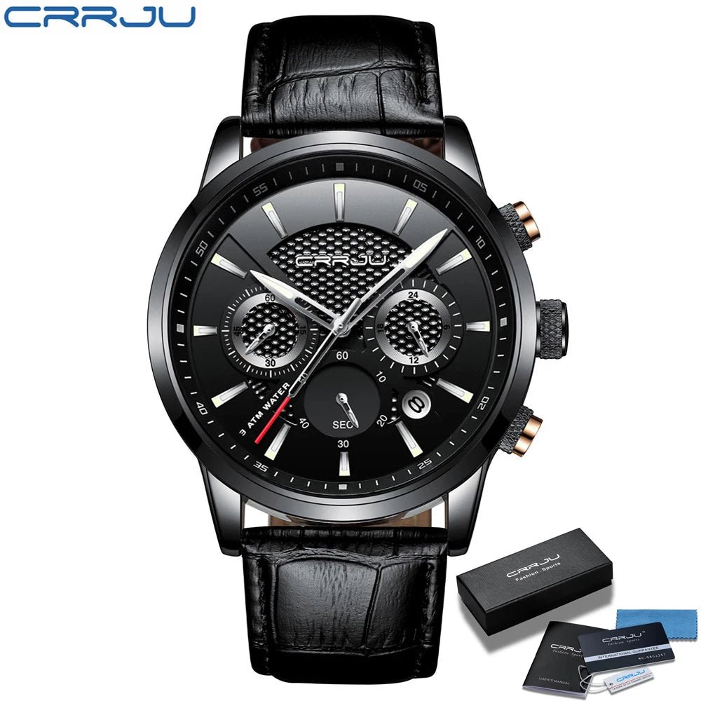 Watches Mens 2021  Casual Leather Quartz Men'S Watch Top Brand Luxury Business Clock Male Sport Waterproof Date Chronograph