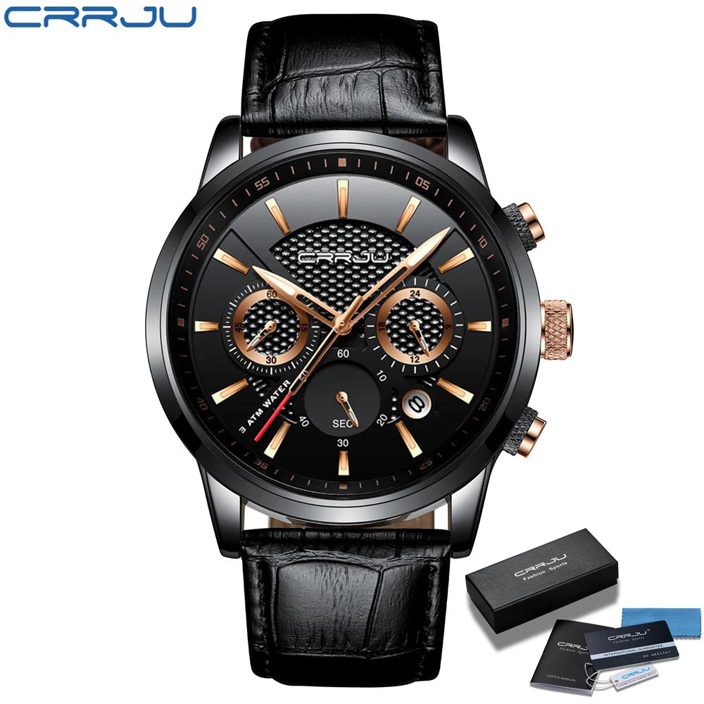 Watches Mens 2021  Casual Leather Quartz Men'S Watch Top Brand Luxury Business Clock Male Sport Waterproof Date Chronograph