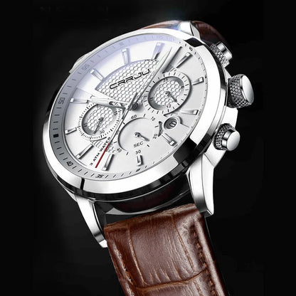 Watches Mens 2021  Casual Leather Quartz Men'S Watch Top Brand Luxury Business Clock Male Sport Waterproof Date Chronograph
