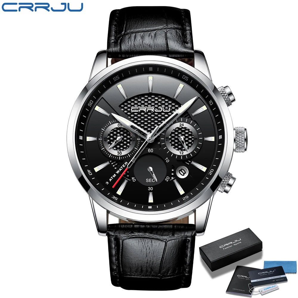 Watches Mens 2021  Casual Leather Quartz Men'S Watch Top Brand Luxury Business Clock Male Sport Waterproof Date Chronograph