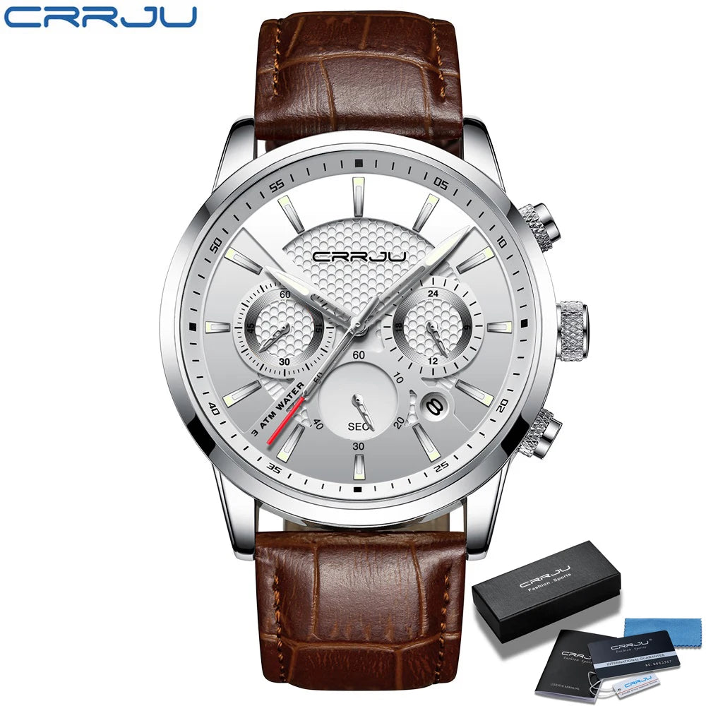 Watches Mens 2021  Casual Leather Quartz Men'S Watch Top Brand Luxury Business Clock Male Sport Waterproof Date Chronograph