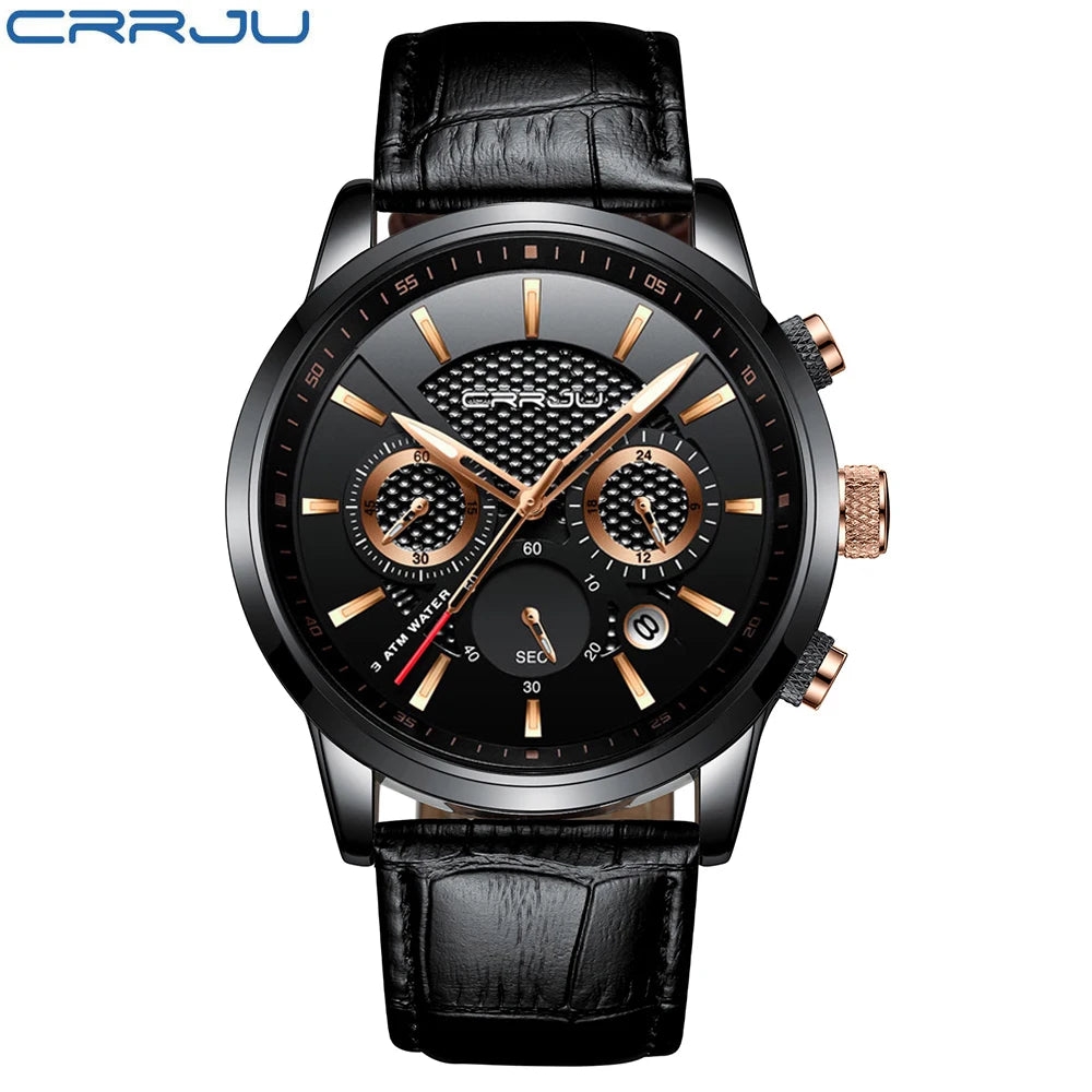 Watches Mens 2021  Casual Leather Quartz Men'S Watch Top Brand Luxury Business Clock Male Sport Waterproof Date Chronograph