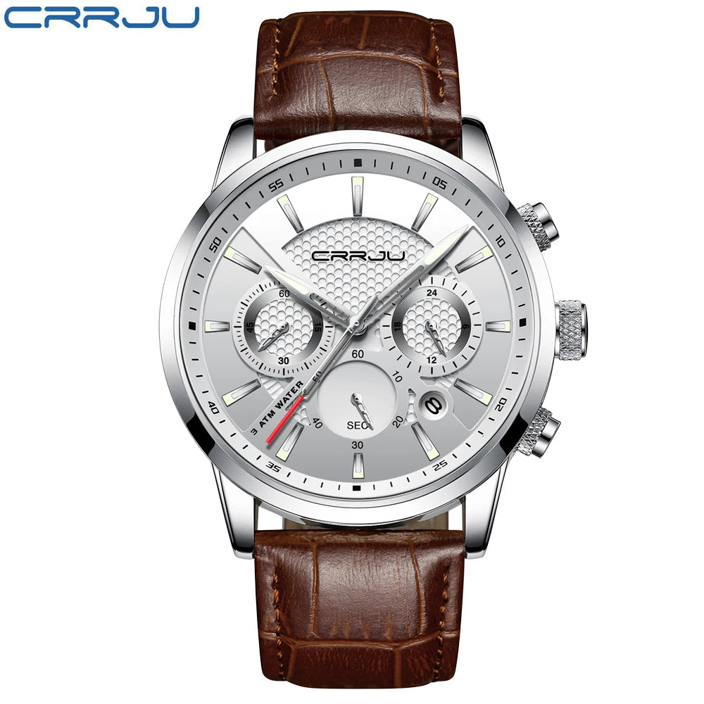 Watches Mens 2021  Casual Leather Quartz Men'S Watch Top Brand Luxury Business Clock Male Sport Waterproof Date Chronograph