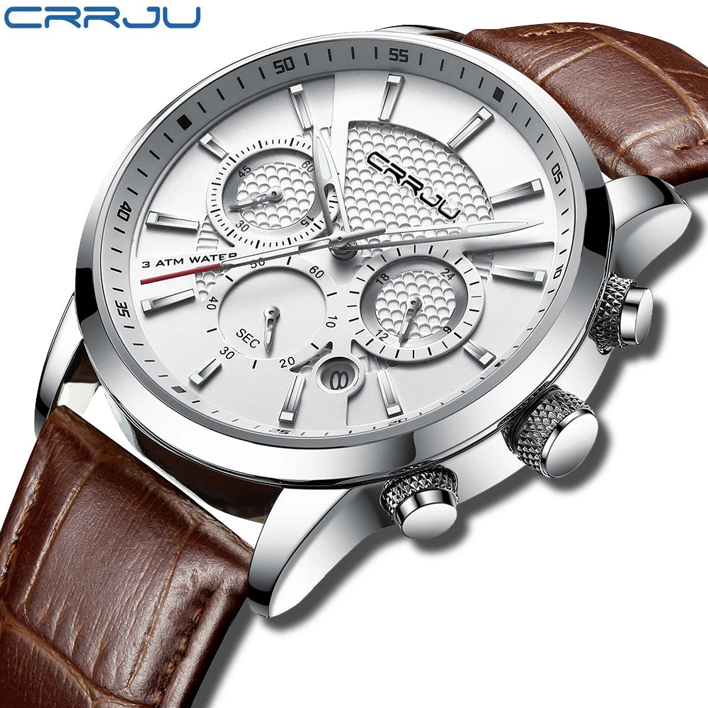 Watches Mens 2021  Casual Leather Quartz Men'S Watch Top Brand Luxury Business Clock Male Sport Waterproof Date Chronograph
